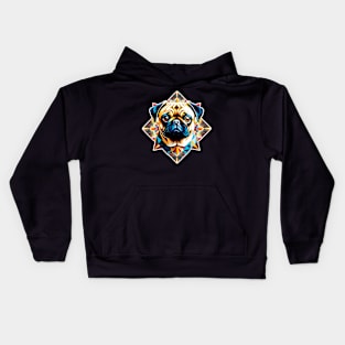 Colorful Geometric Pug Kids Hoodie